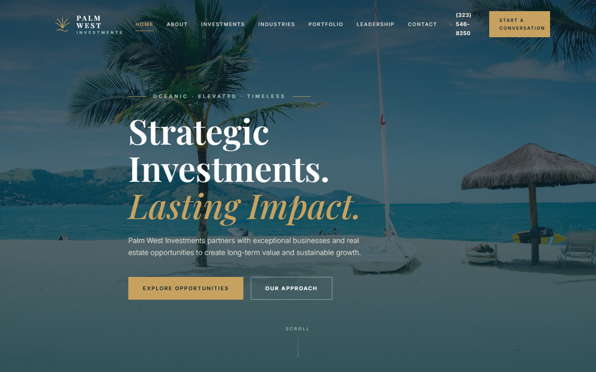 Palm West Investments website